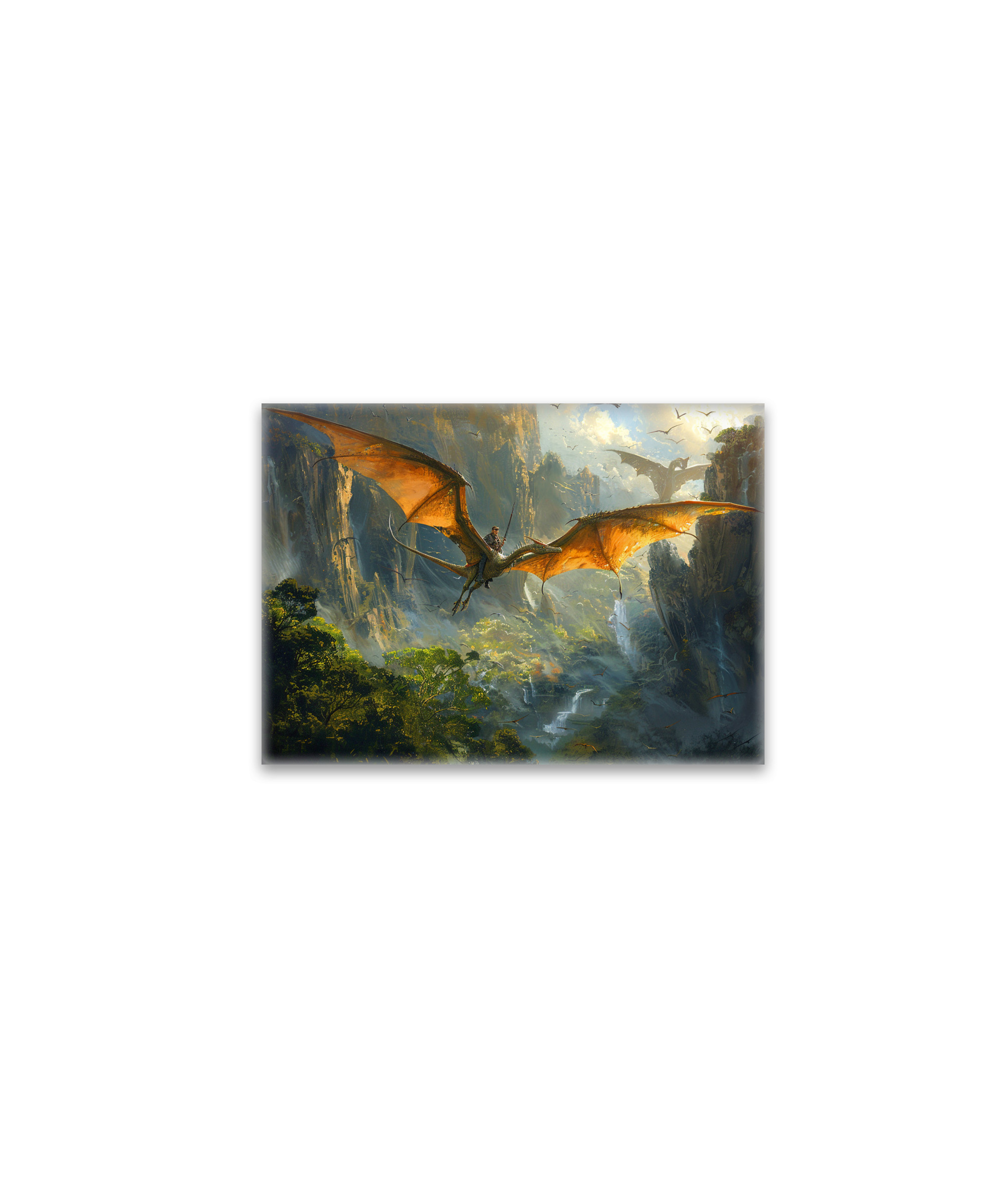raxxa Glas-Magnet: Auf dem Dinosaurier Pteranodon unterwegs im Flug