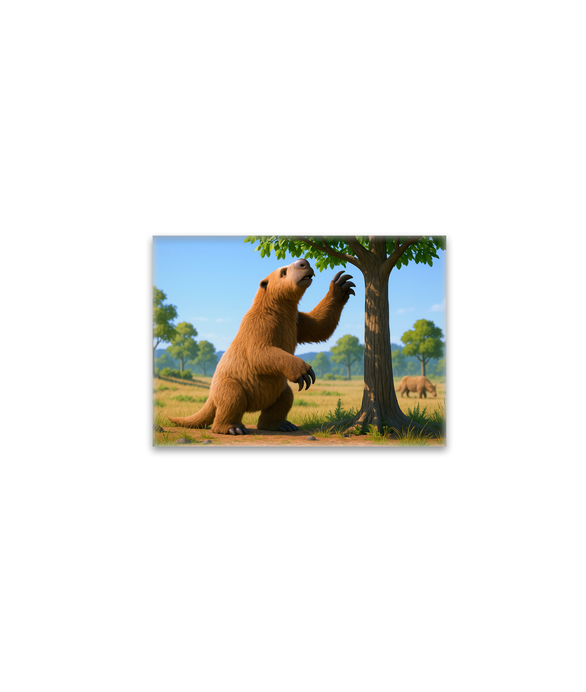 raxxa Glas-Magnet: Ausgestorben in der Eiszeit - Riesenfaultier Megatherium americanum