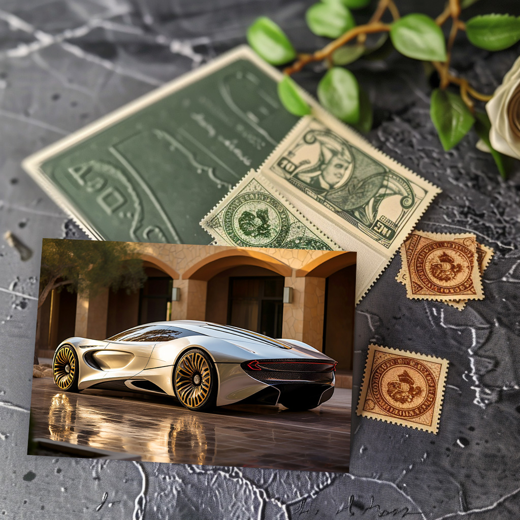 raxxa Postkarte: Cooler Sportwagen in der Stadt