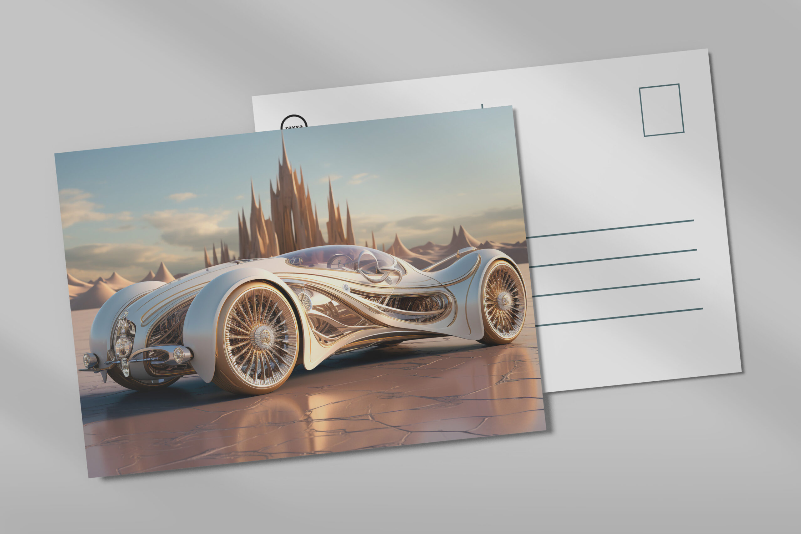 raxxa Postkarte: Moderner Sportwagen in coolem Design