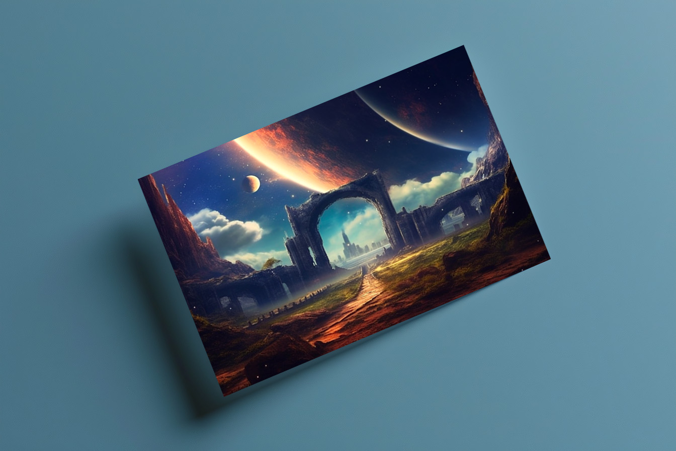 raxxa Postkarte: Bizarre Architektur auf einem fremden Planeten