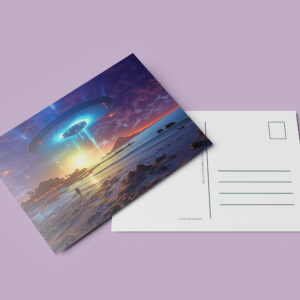 raxxa Postkarte: Raumschiff auf einem fremden Planeten