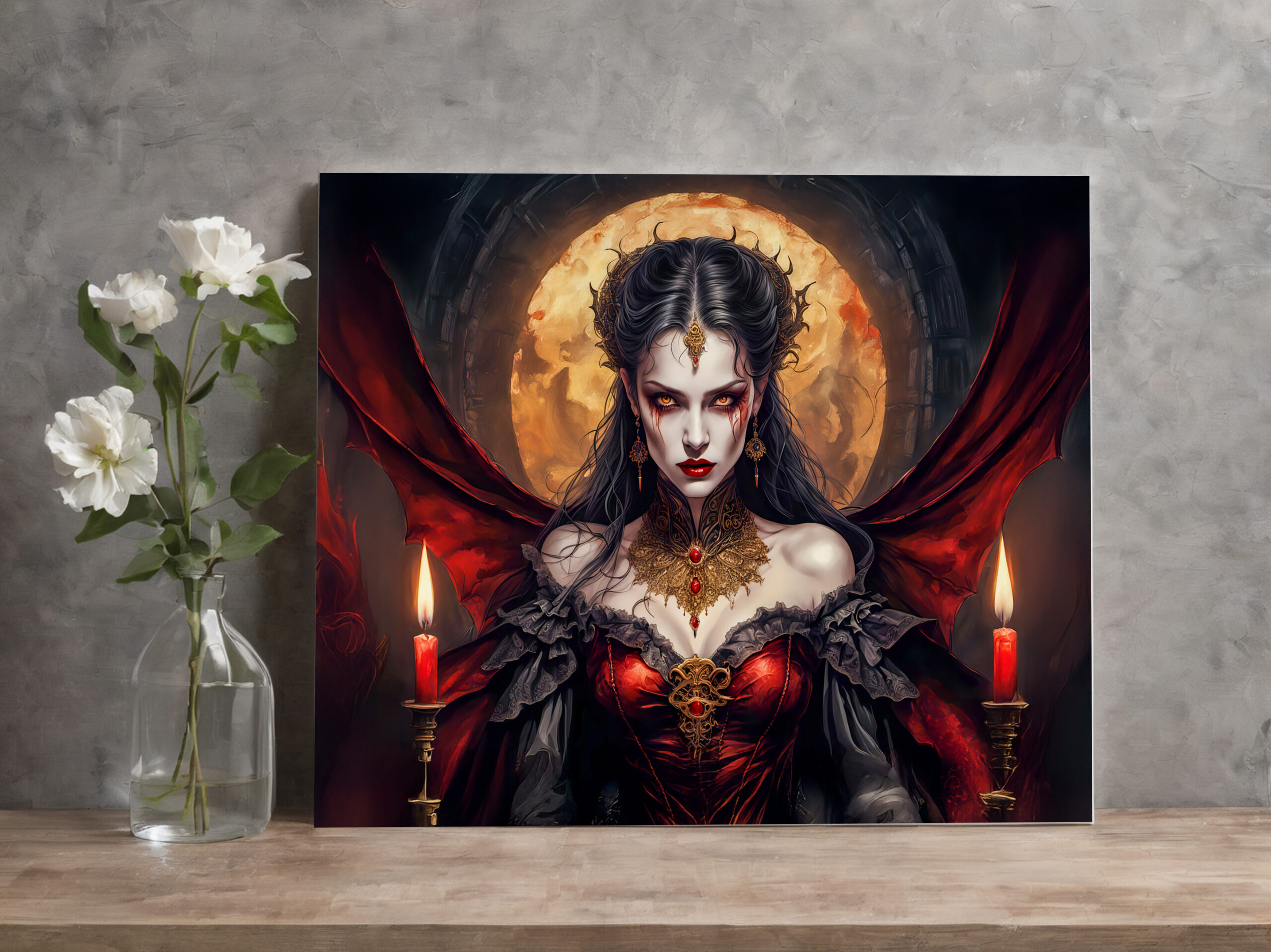 raxxa Canva: Vampire Queen Under Glowing Moon