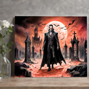 raxxa Canva: Vampire in Moonlit Graveyard