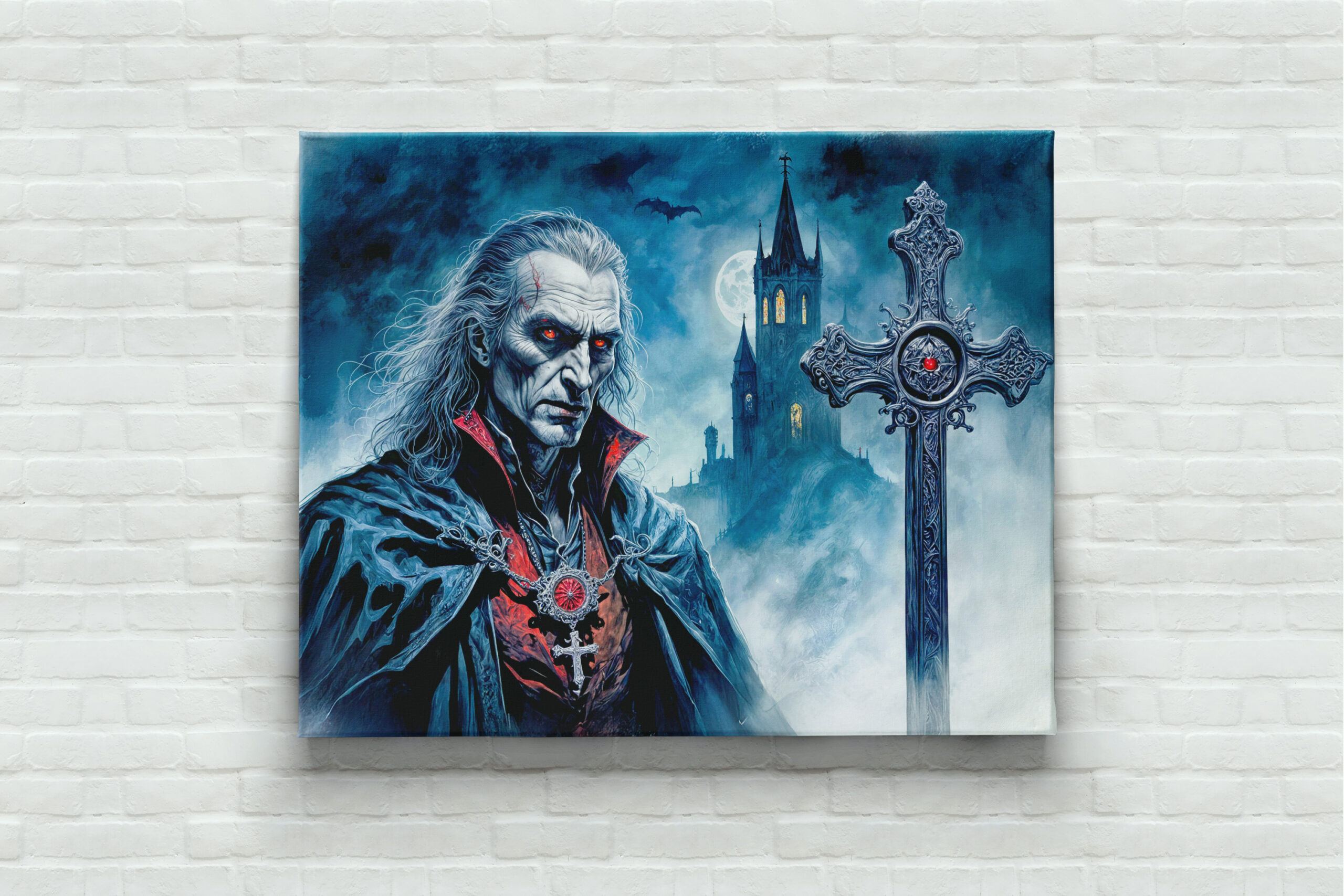 raxxa Canva: Vampire Lord with Cross in Moonlit Night - Imagen 3