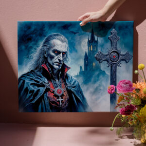 raxxa Canva: Vampire Lord with Cross in Moonlit Night