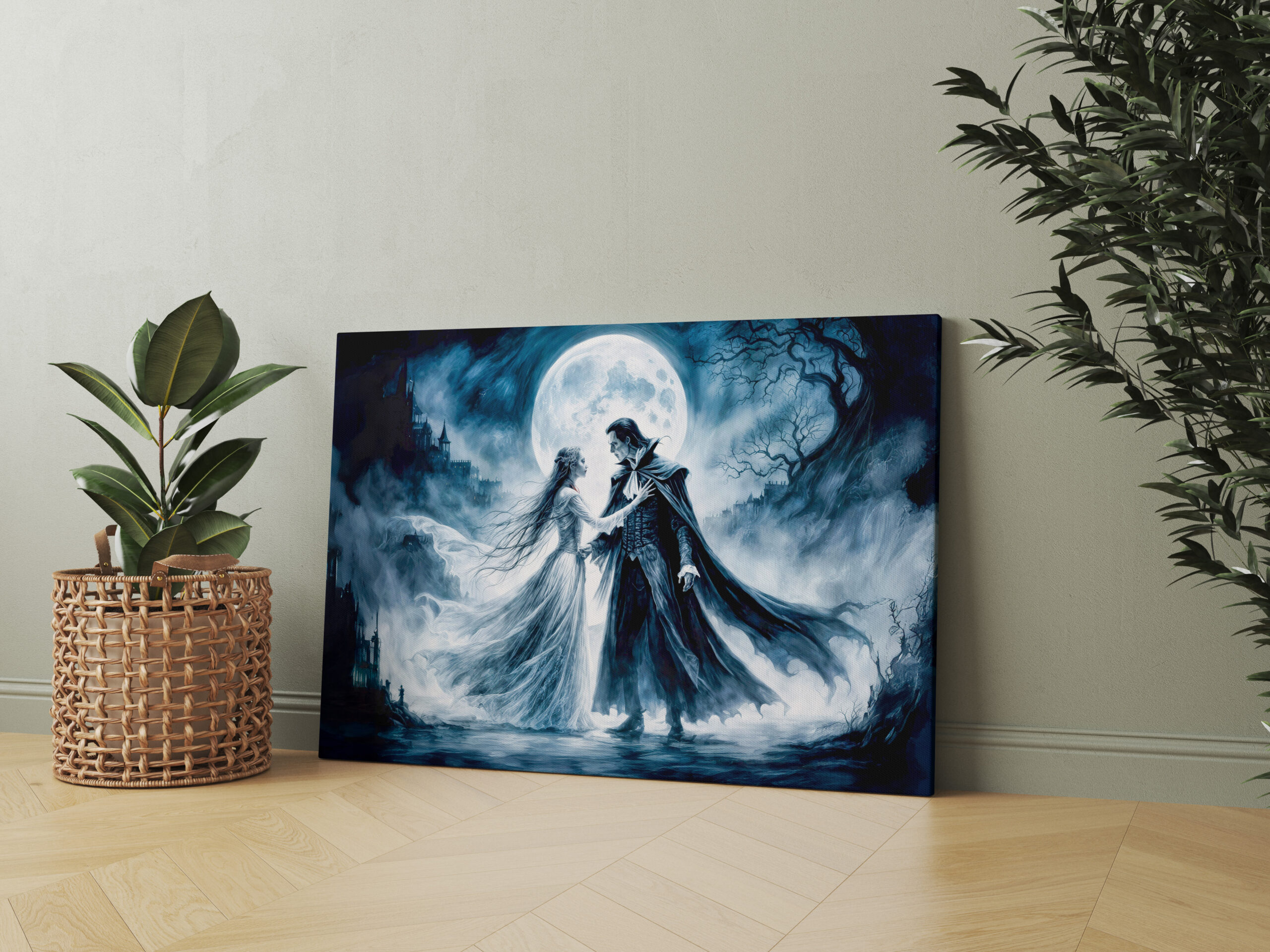 raxxa Canva: Vampire Love Under Moonlit Sky