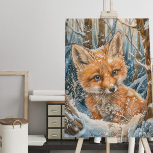 raxxa Canva: Little Fox in Snowy Forest