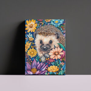 raxxa Canva: Hedgehog in Blooming Flower Bed