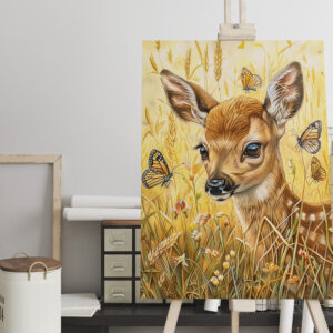 raxxa Canva: Little Deer in Insect-Rich Meadow