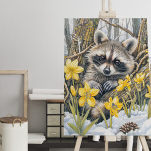 raxxa Canva: Little Raccoon Among Spring Oaks