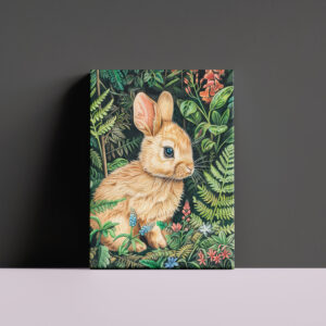 raxxa Canva: Hare Among Forest Ferns