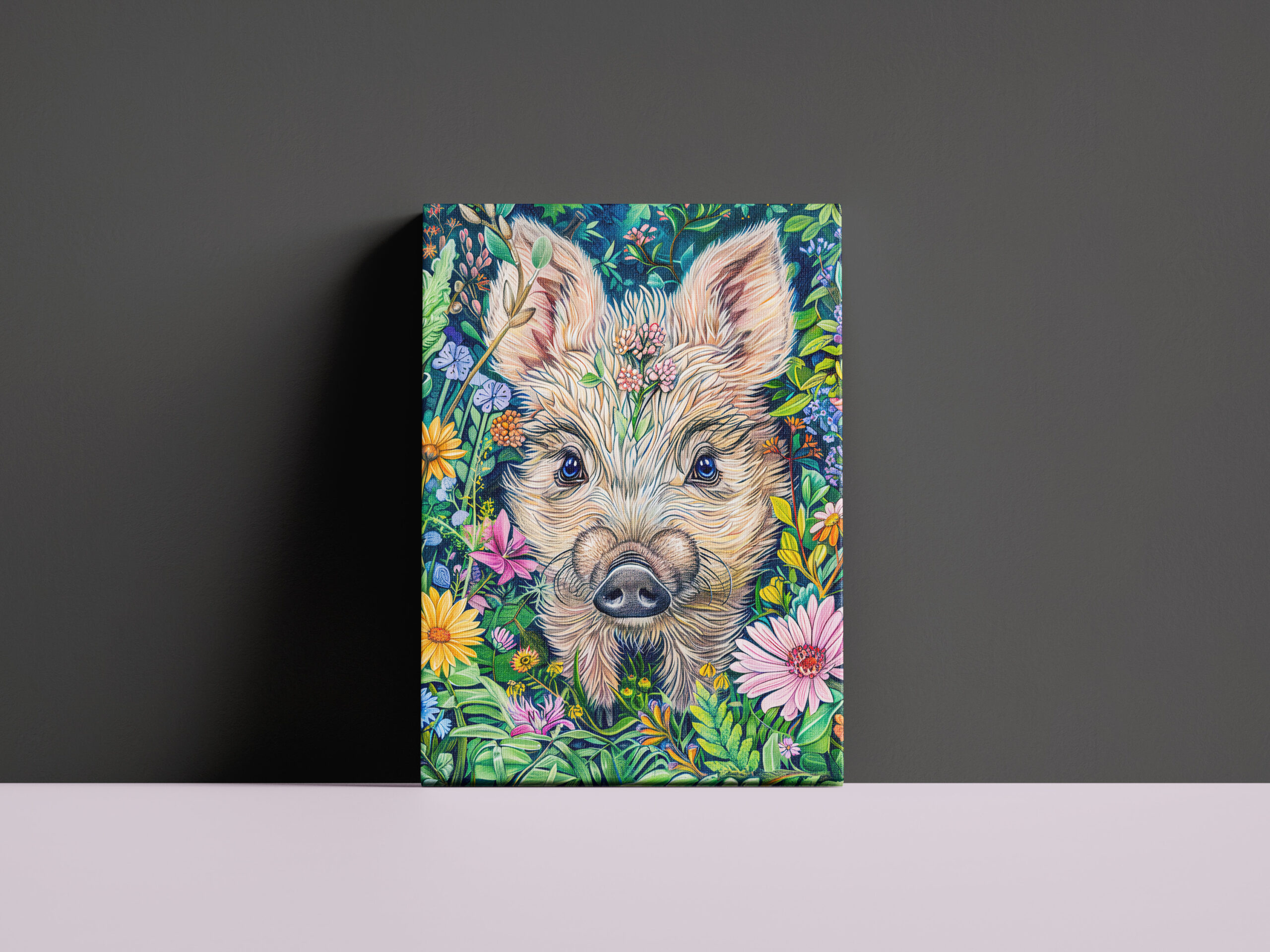 raxxa Canva: Little Wild Boar in Flower Meadow - immagine 3