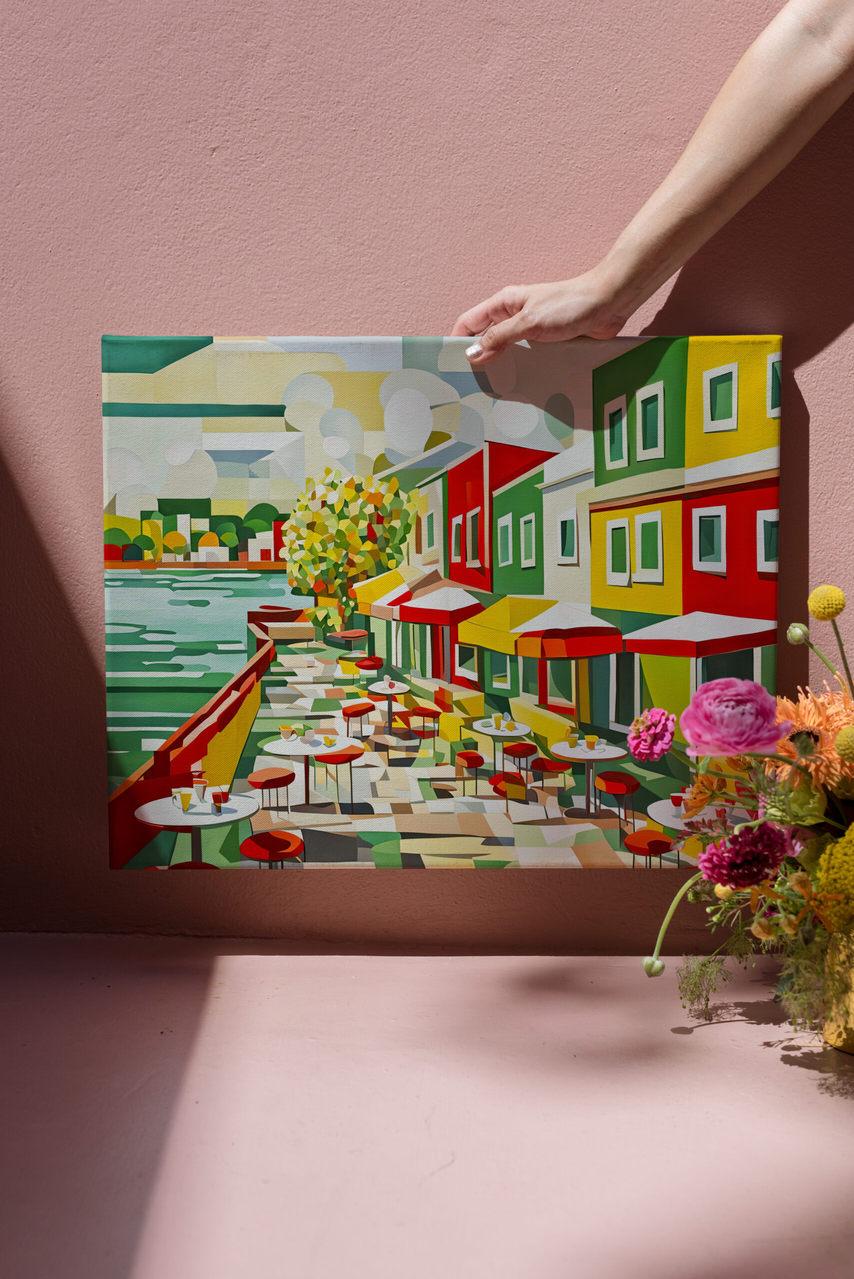raxxa Canva: Cubist Café by the Waterfront