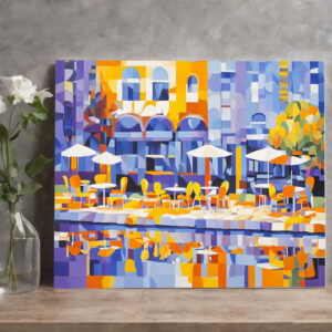 raxxa Canva: Cubist Street Café with Arches