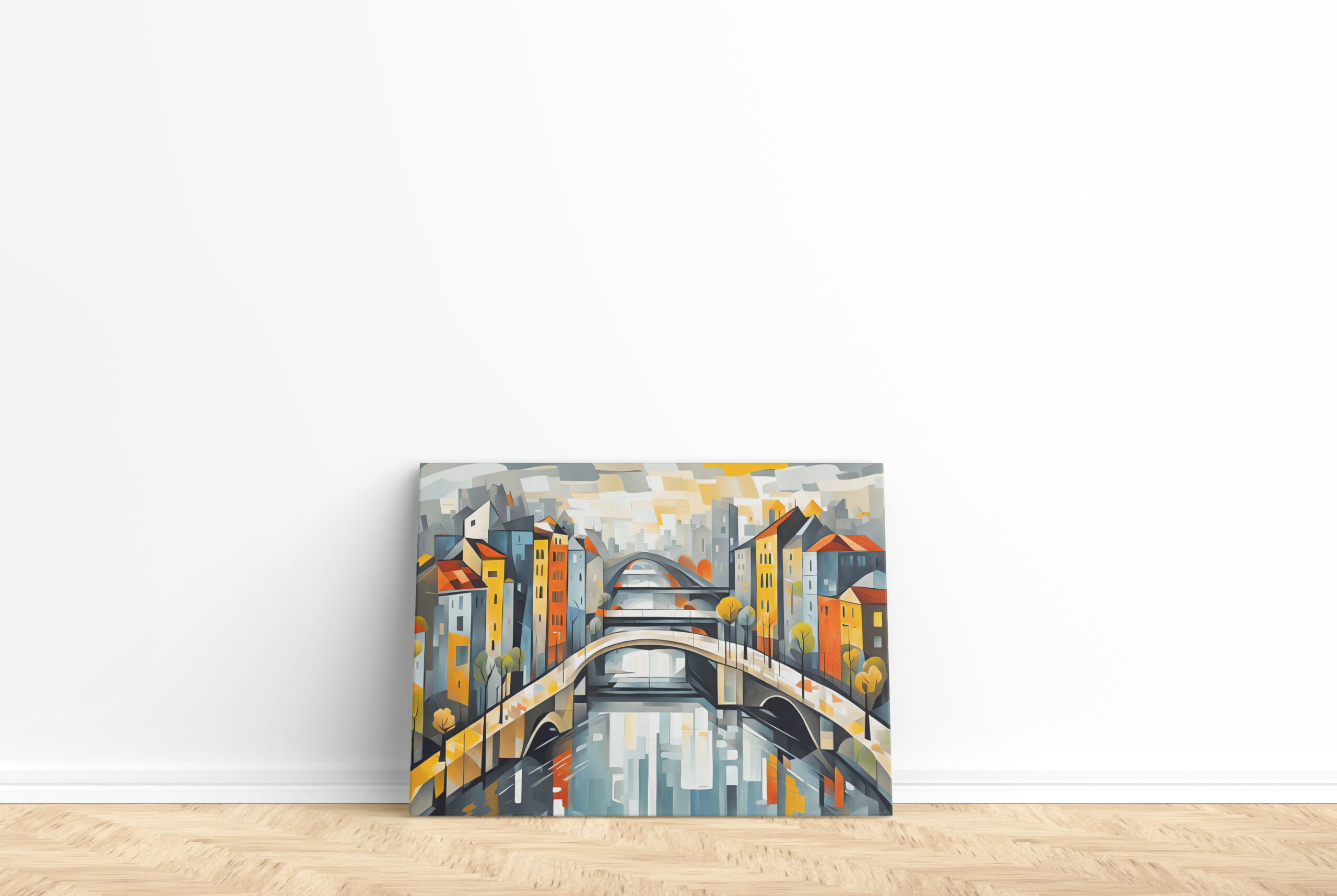 raxxa Canva: Cubist view over City with Canal Bridges – Bild 2