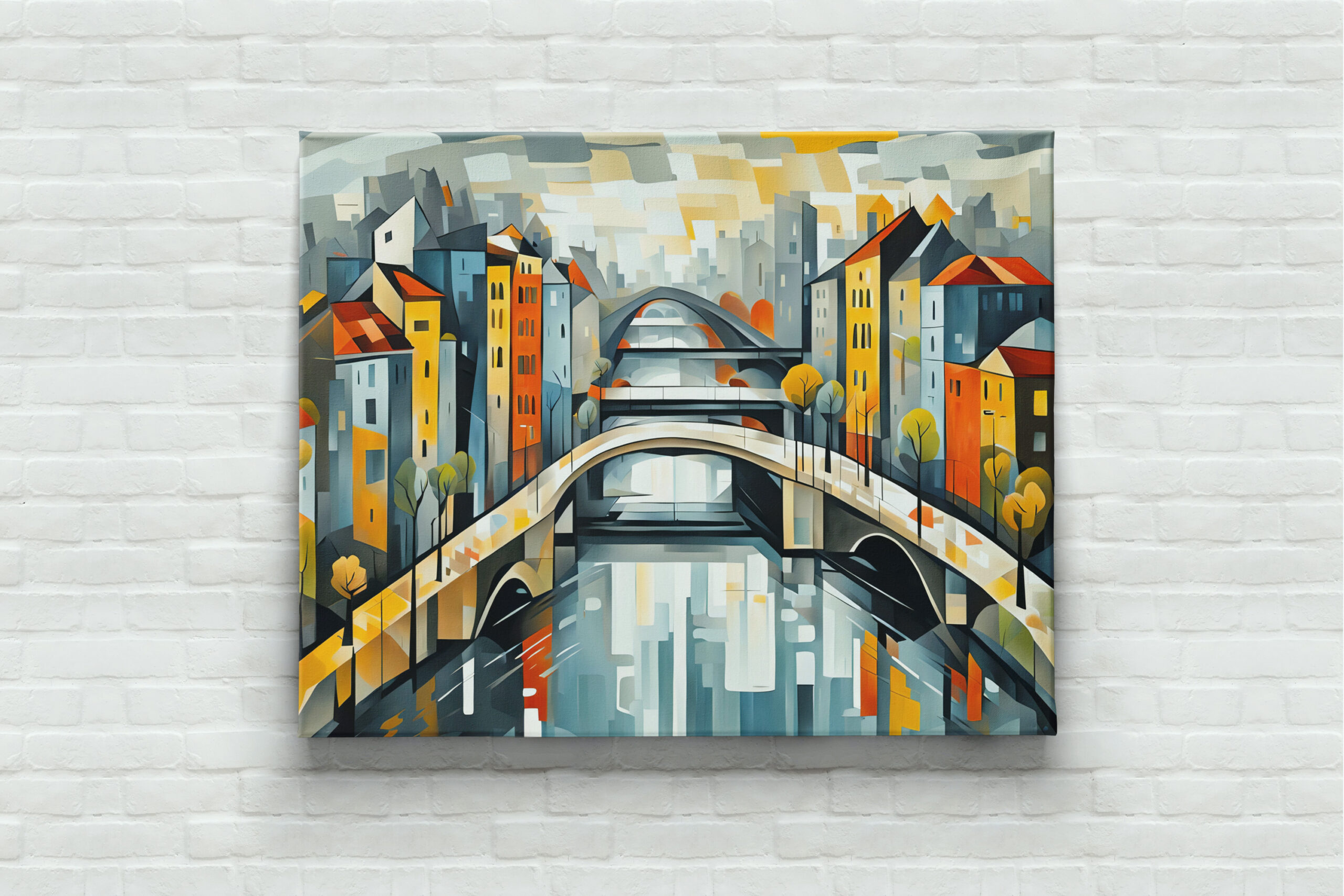 raxxa Canva: Cubist view over City with Canal Bridges – Bild 3