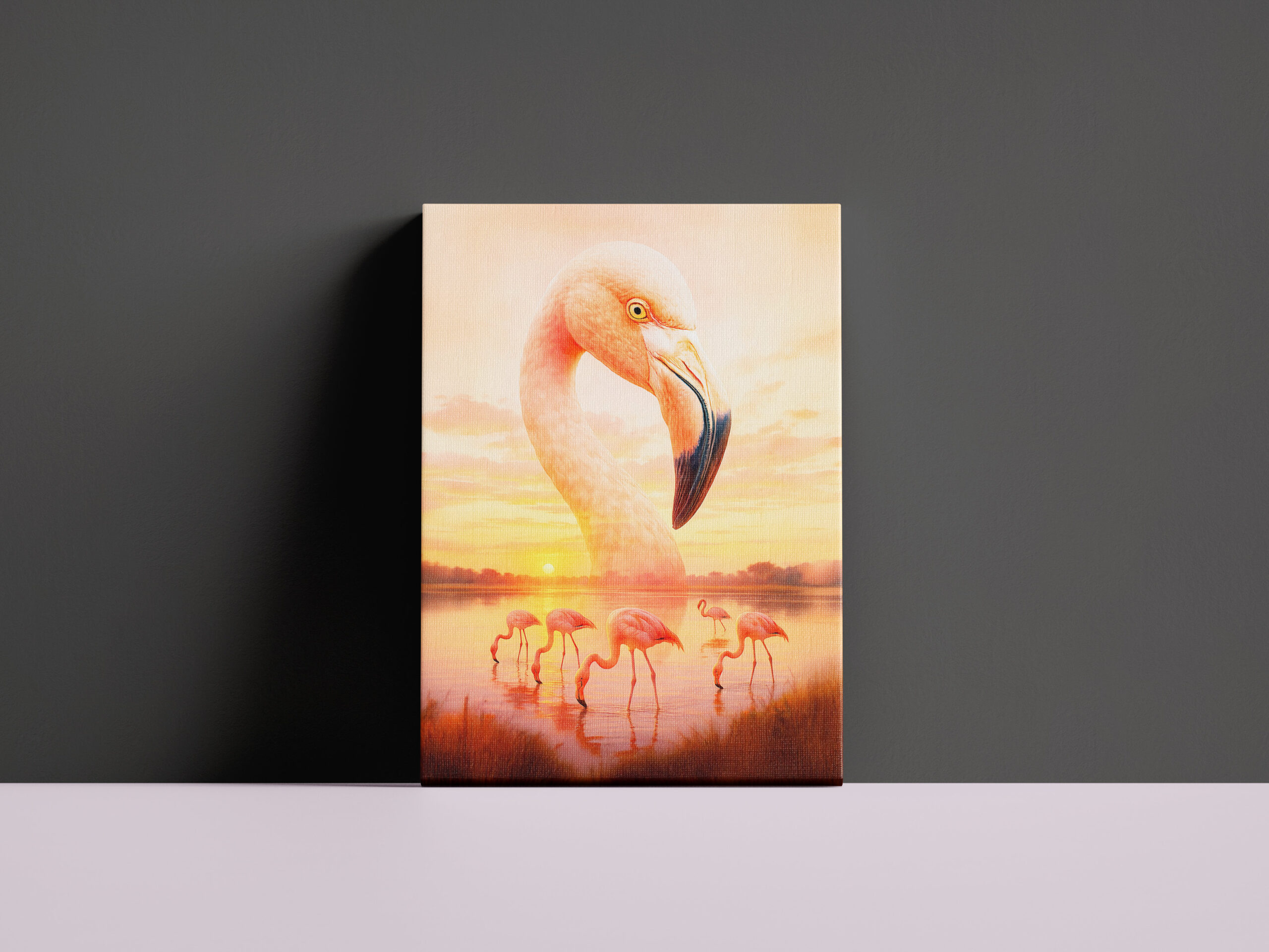 raxxa Canva: Double Exposure Portrait of Pink Flamingo – Image 2