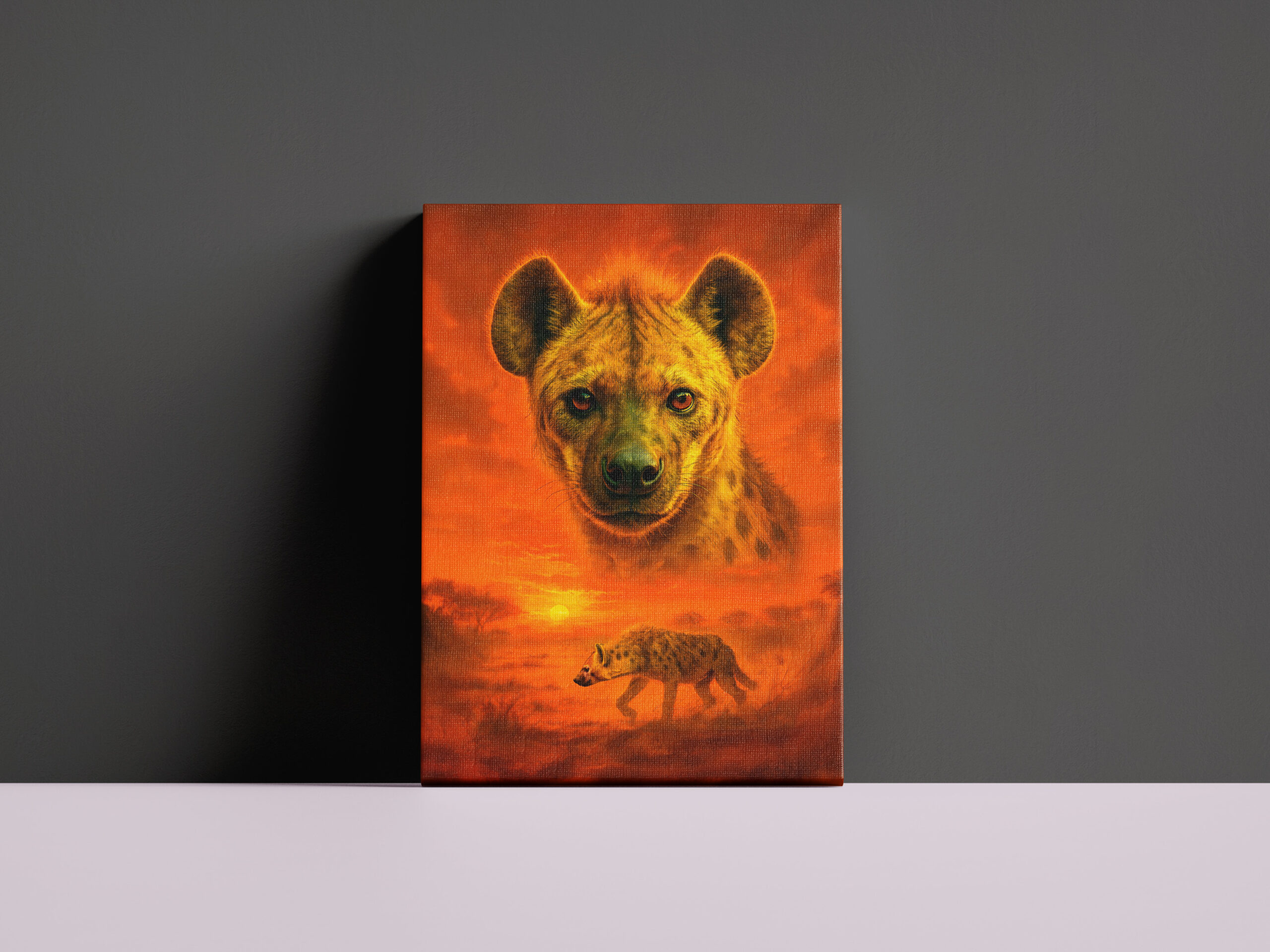 raxxa Canva: Double Exposure Portrait of African Hyena