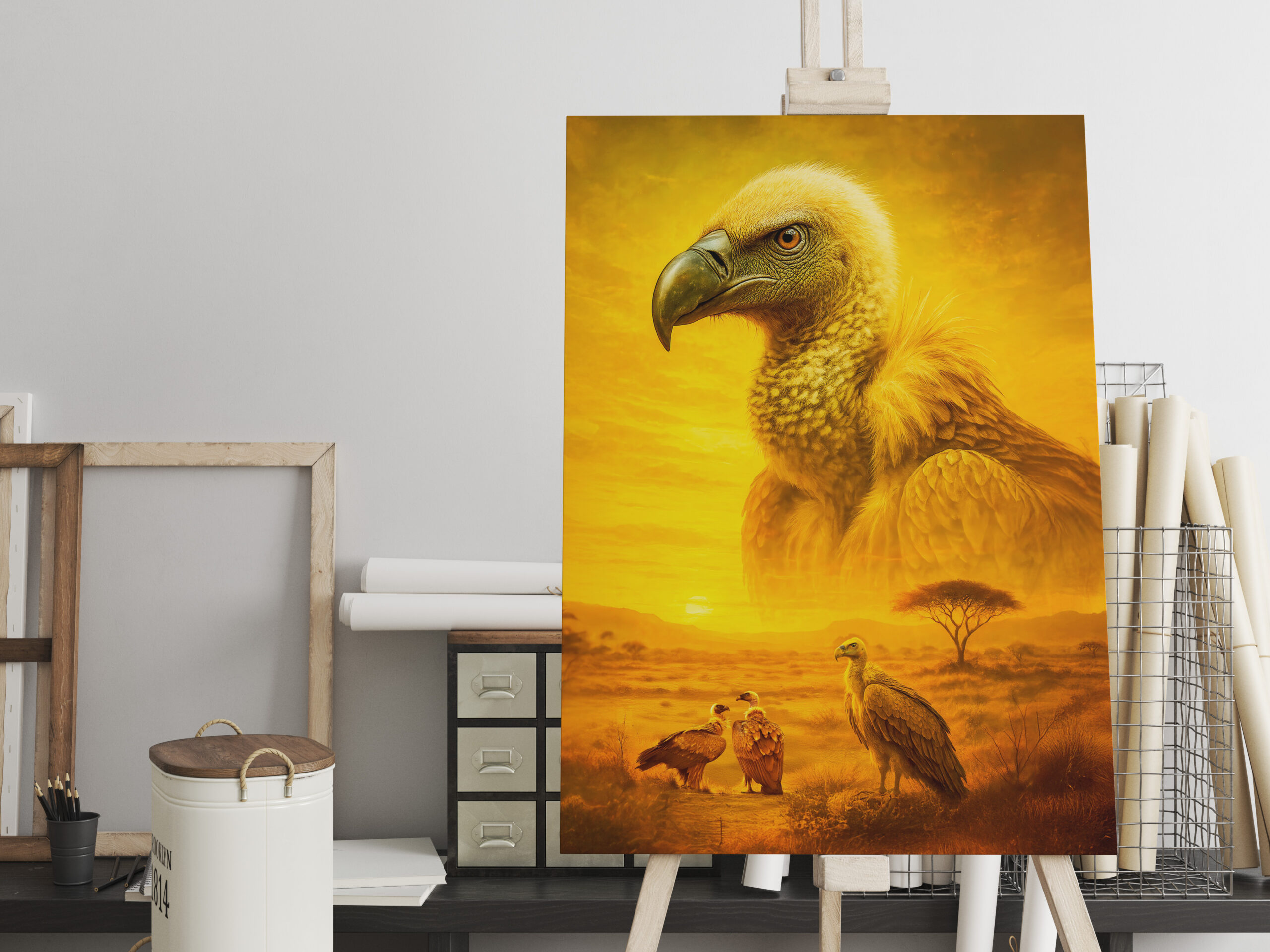raxxa Canva: Double Exposure Portrait of African Vulture – Image 2