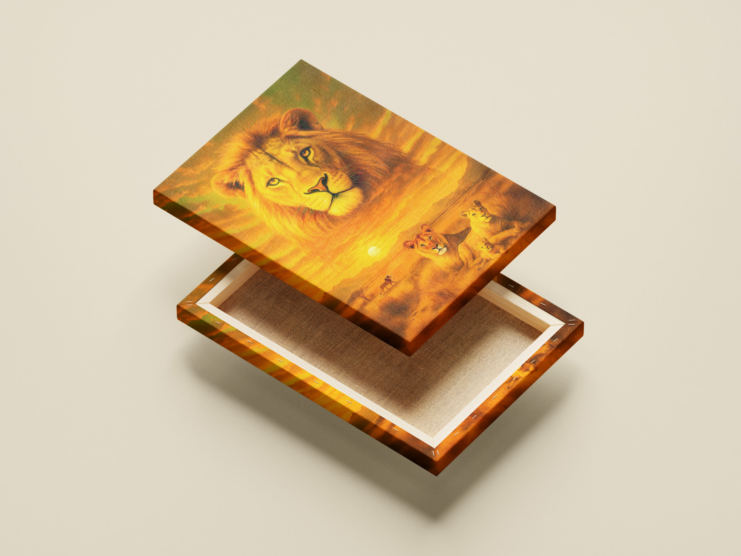 raxxa Canva: Double Exposure Portrait of African Lion – Bild 2