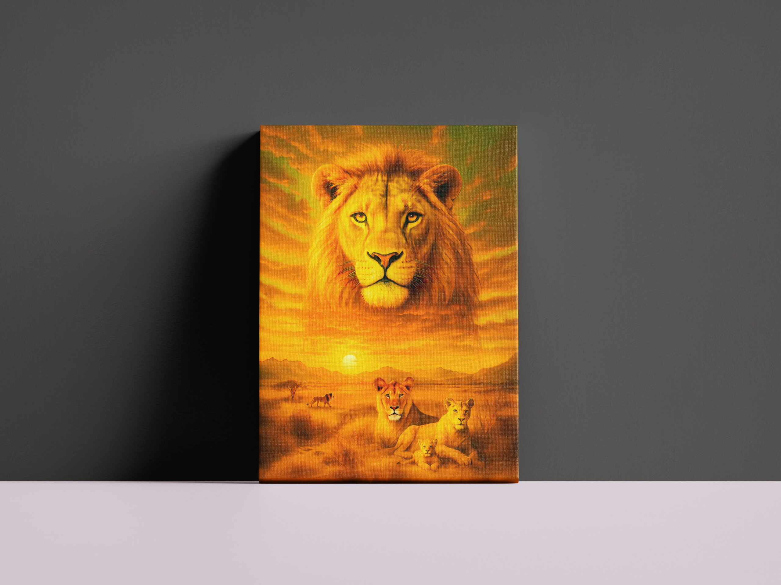 raxxa Canva: Double Exposure Portrait of African Lion – Bild 3