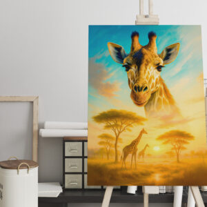 raxxa Canva: Double Exposure Portrait of African Giraffe