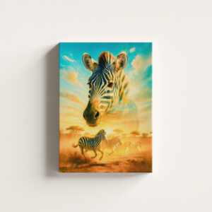 raxxa Canva: Double Exposure Portrait of Zebra