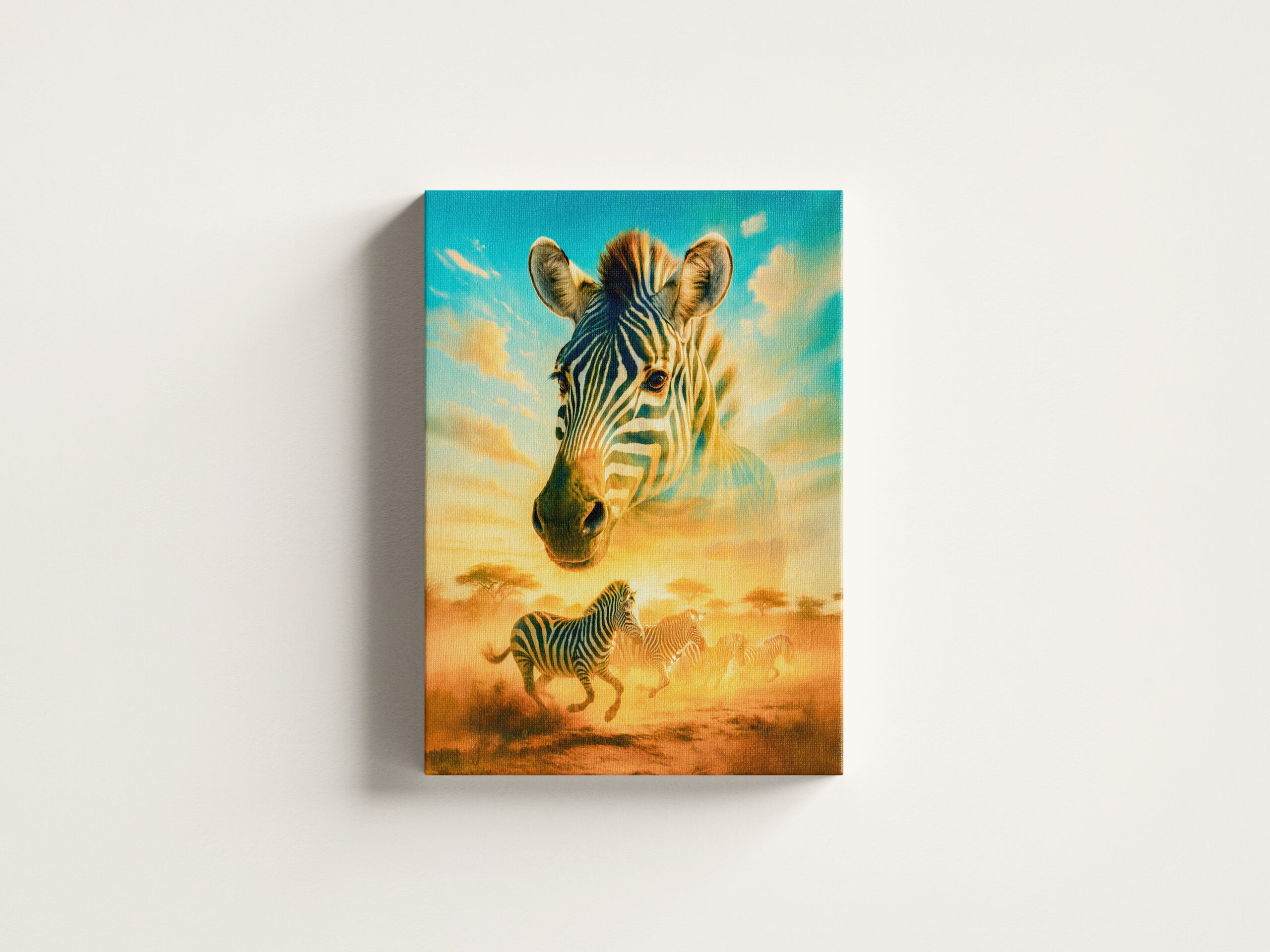 raxxa Canva: Double Exposure Portrait of Zebra