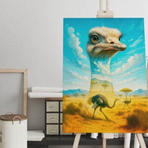 raxxa Canva: Double Exposure Portrait of Ostrich