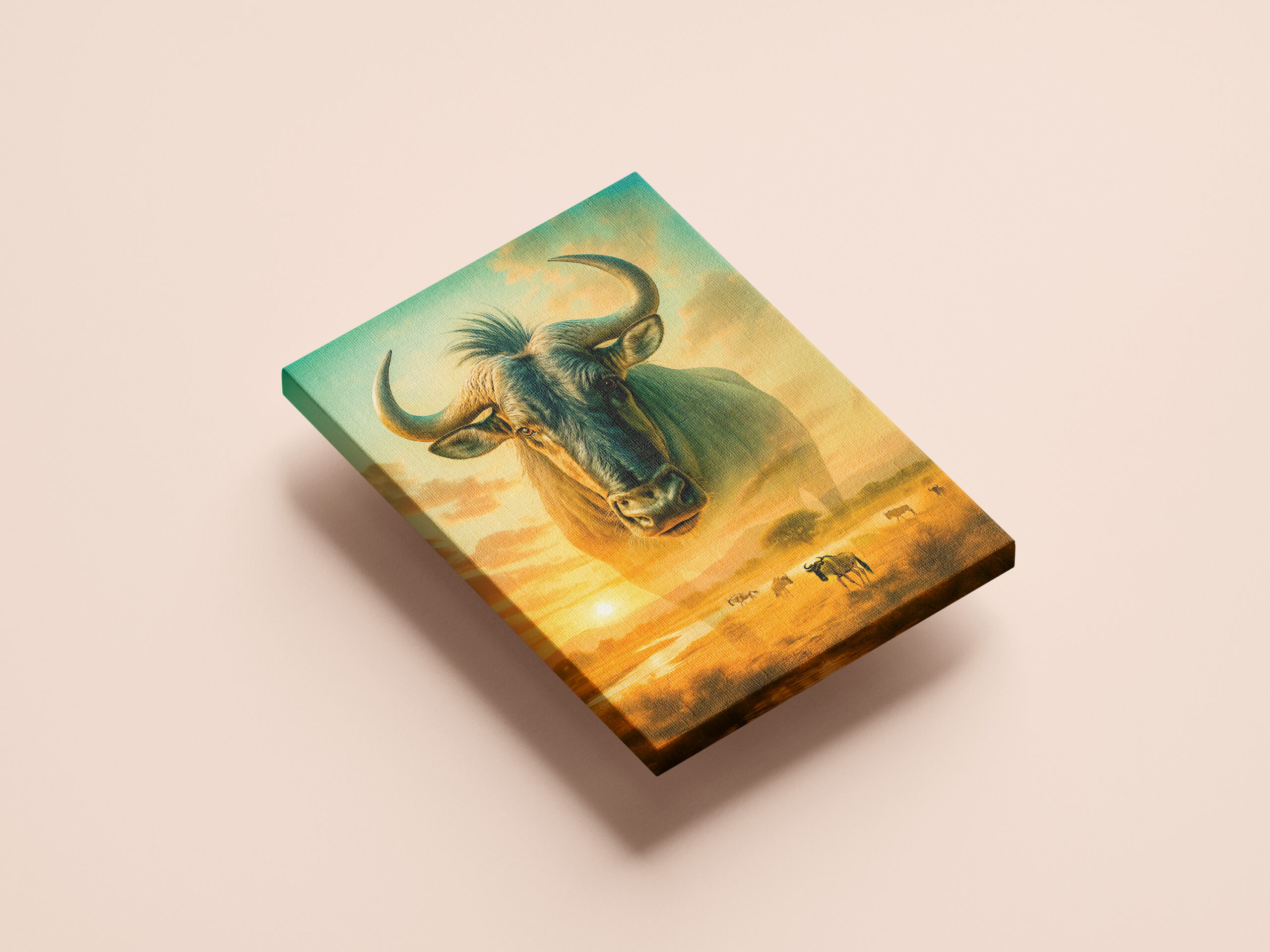 raxxa Canva: Double Exposure Portrait of Wildebeest - immagine 3