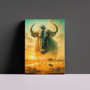 raxxa Canva: Double Exposure Portrait of Wildebeest