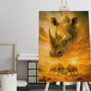 raxxa Canva: Double Exposure Portrait of White Rhino