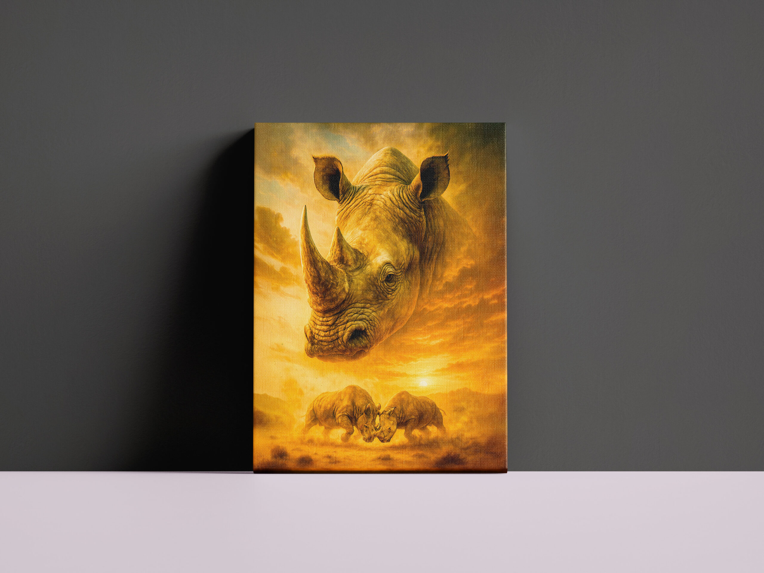 raxxa Canva: Double Exposure Portrait of White Rhino - Image 2
