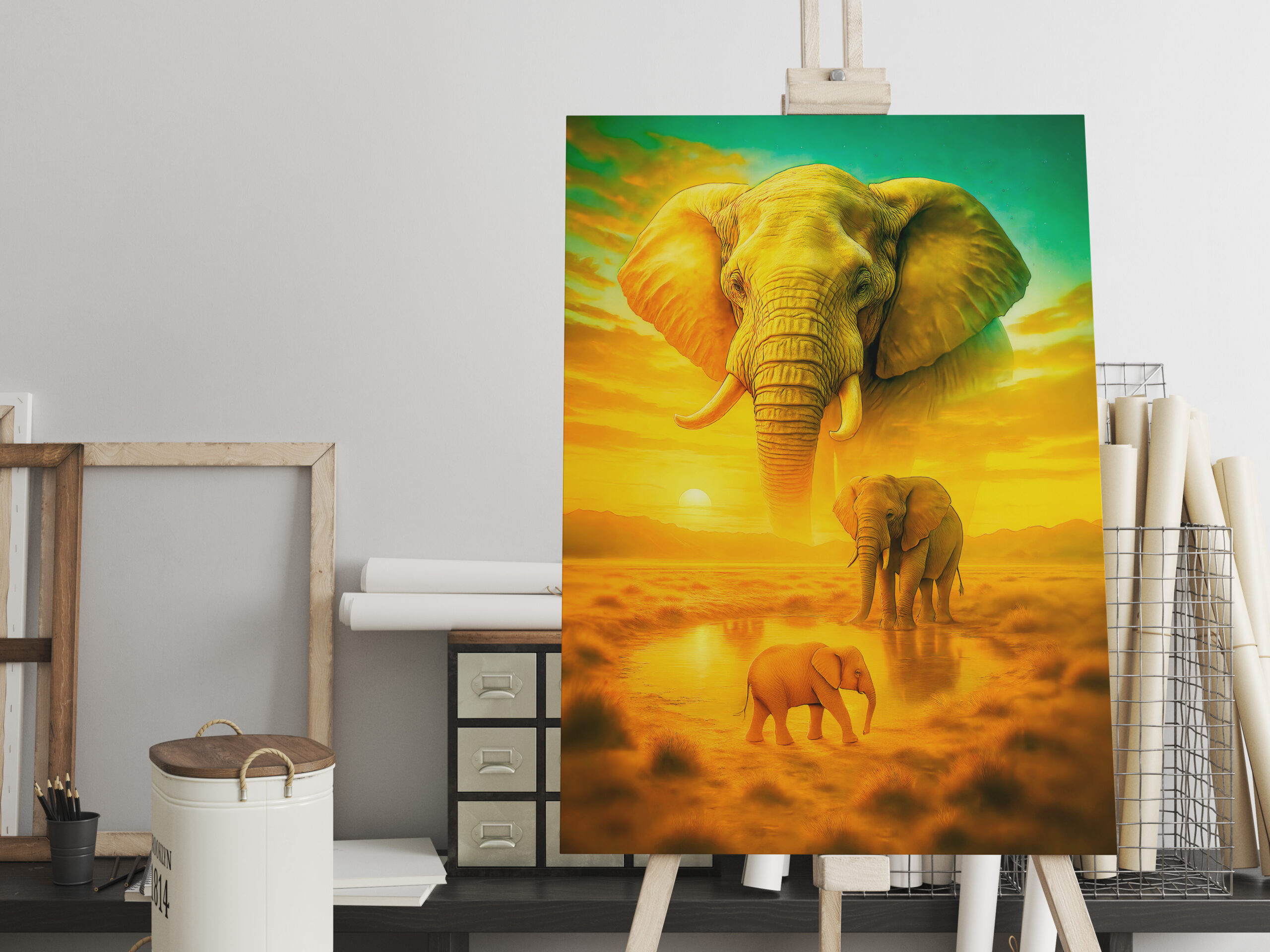 raxxa Canva: Double Exposure Portrait of African Elephant – Image 2