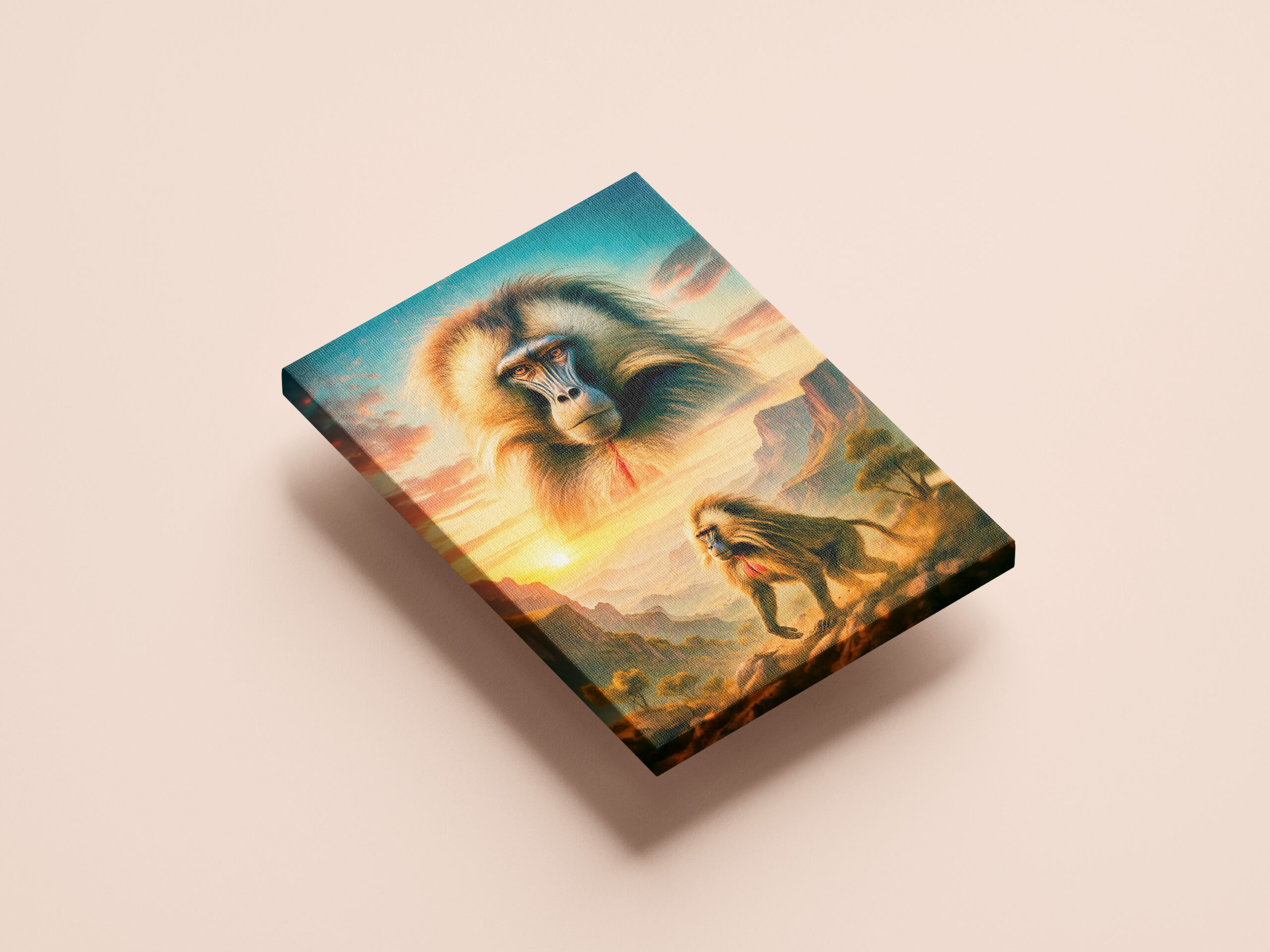 raxxa Canva: Double Exposure Portrait of Gelada Baboon – Bild 2