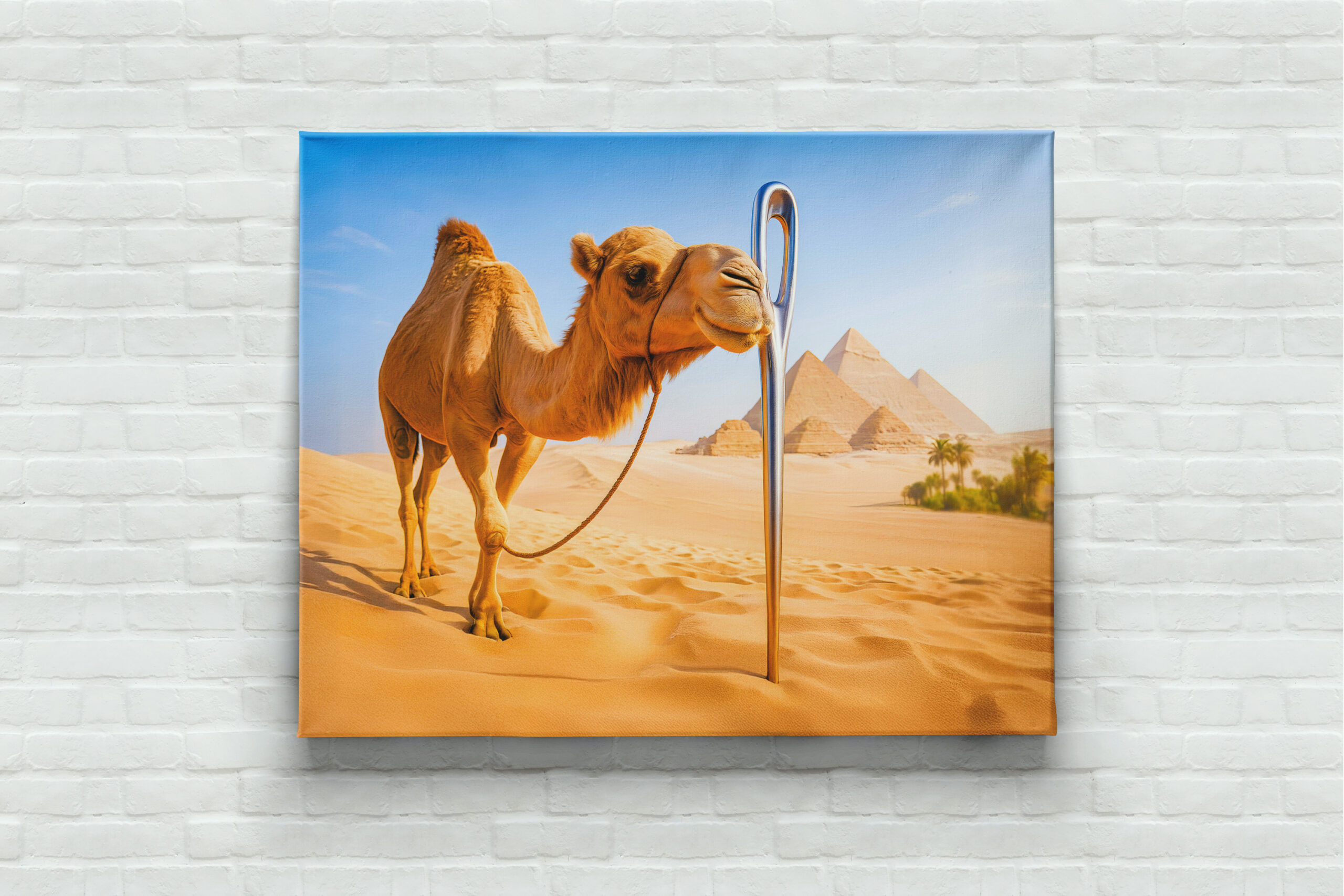 raxxa Canva: Camel Squeezing Through a Needle’s Eye - Imagen 3