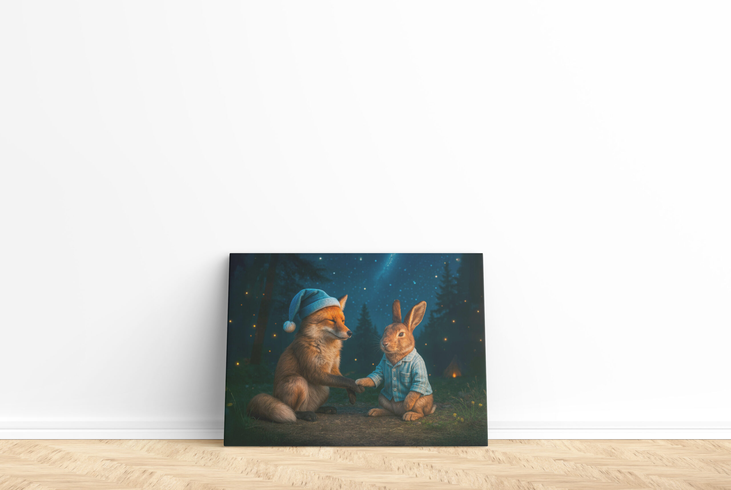 raxxa Canva: Fox and Hare Say Goodnight in Forest - immagine 2