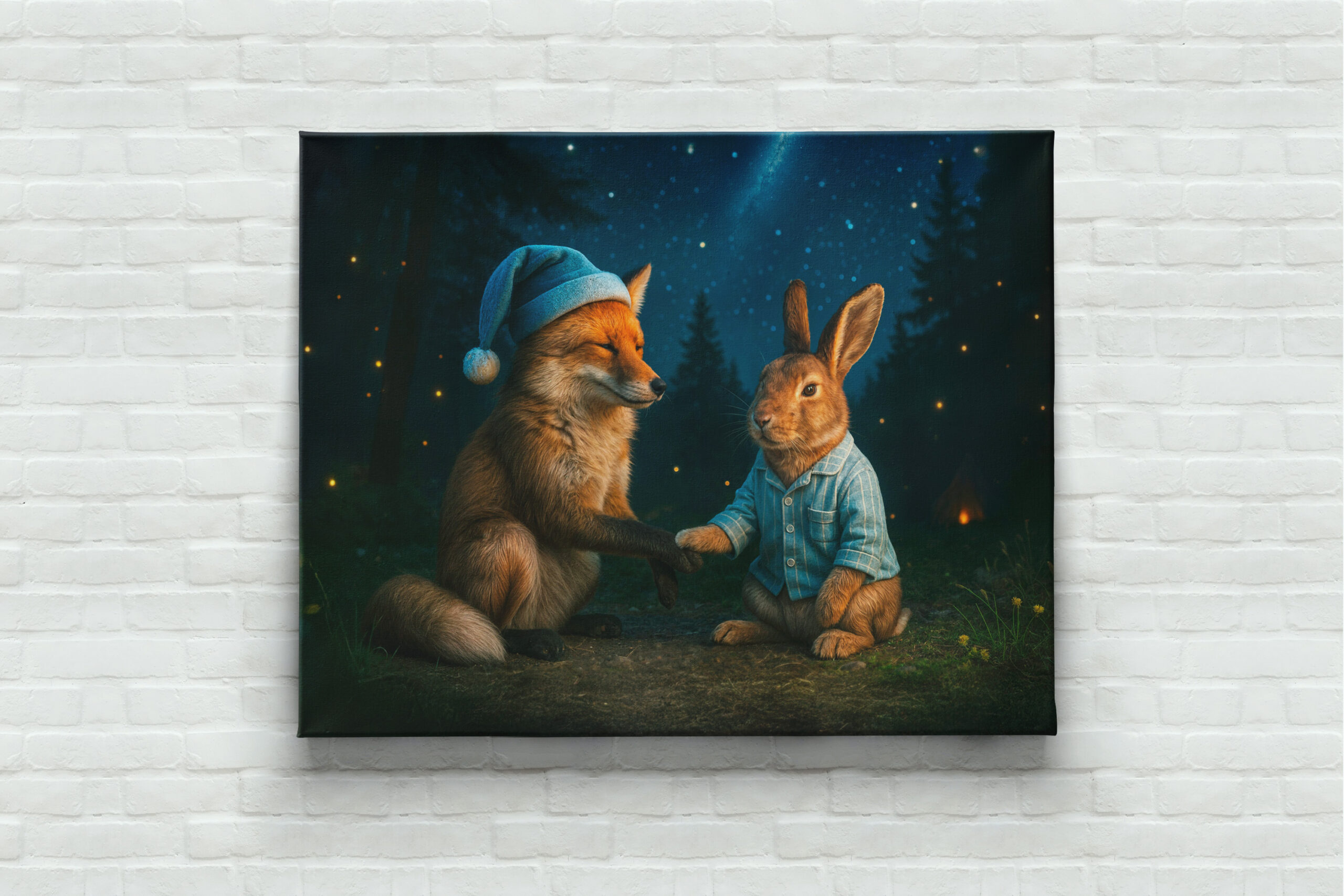 raxxa Canva: Fox and Hare Say Goodnight in Forest - immagine 3