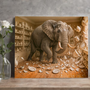raxxa Canva: Elephant Rampages Through China Shop