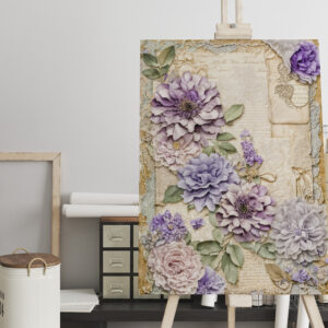 raxxa Canva: shabby chic floral Purple Chrysanthemums