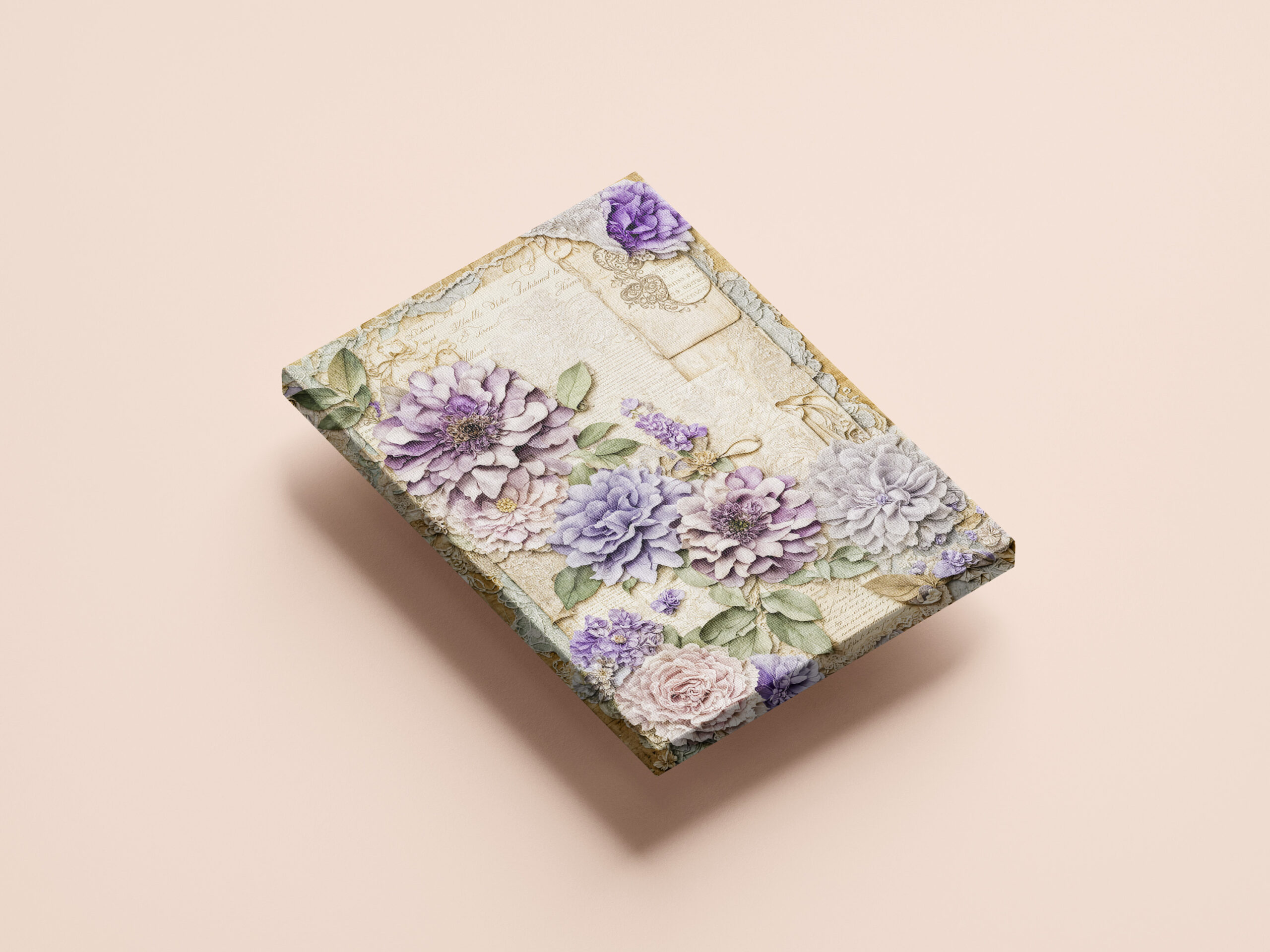 raxxa Canva: shabby chic floral Purple Chrysanthemums - immagine 2
