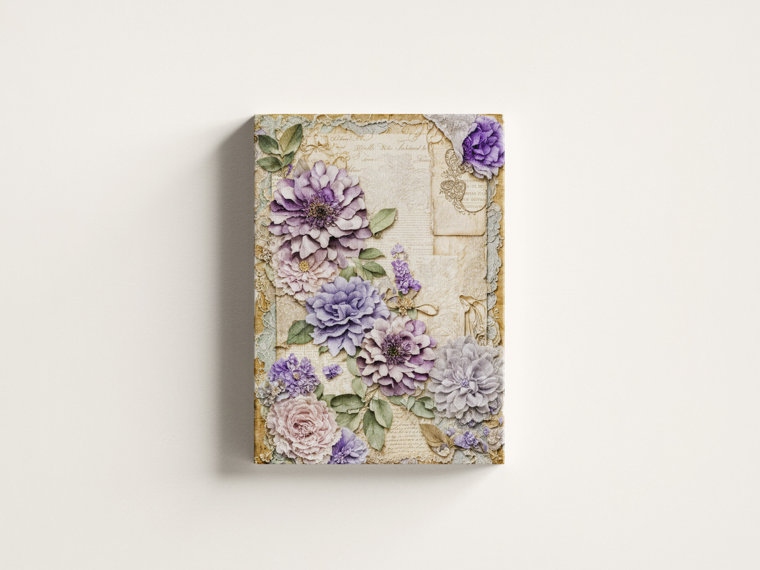 raxxa Canva: shabby chic floral Purple Chrysanthemums - immagine 3