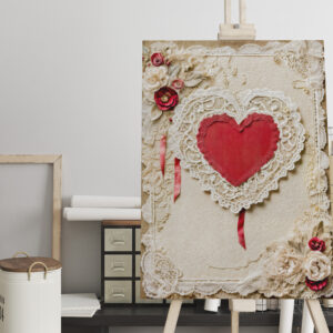raxxa Canva: Shabby Chic Heart with Lace