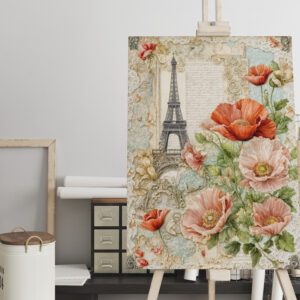 raxxa Canva: Eiffel Tower with Red Poppy