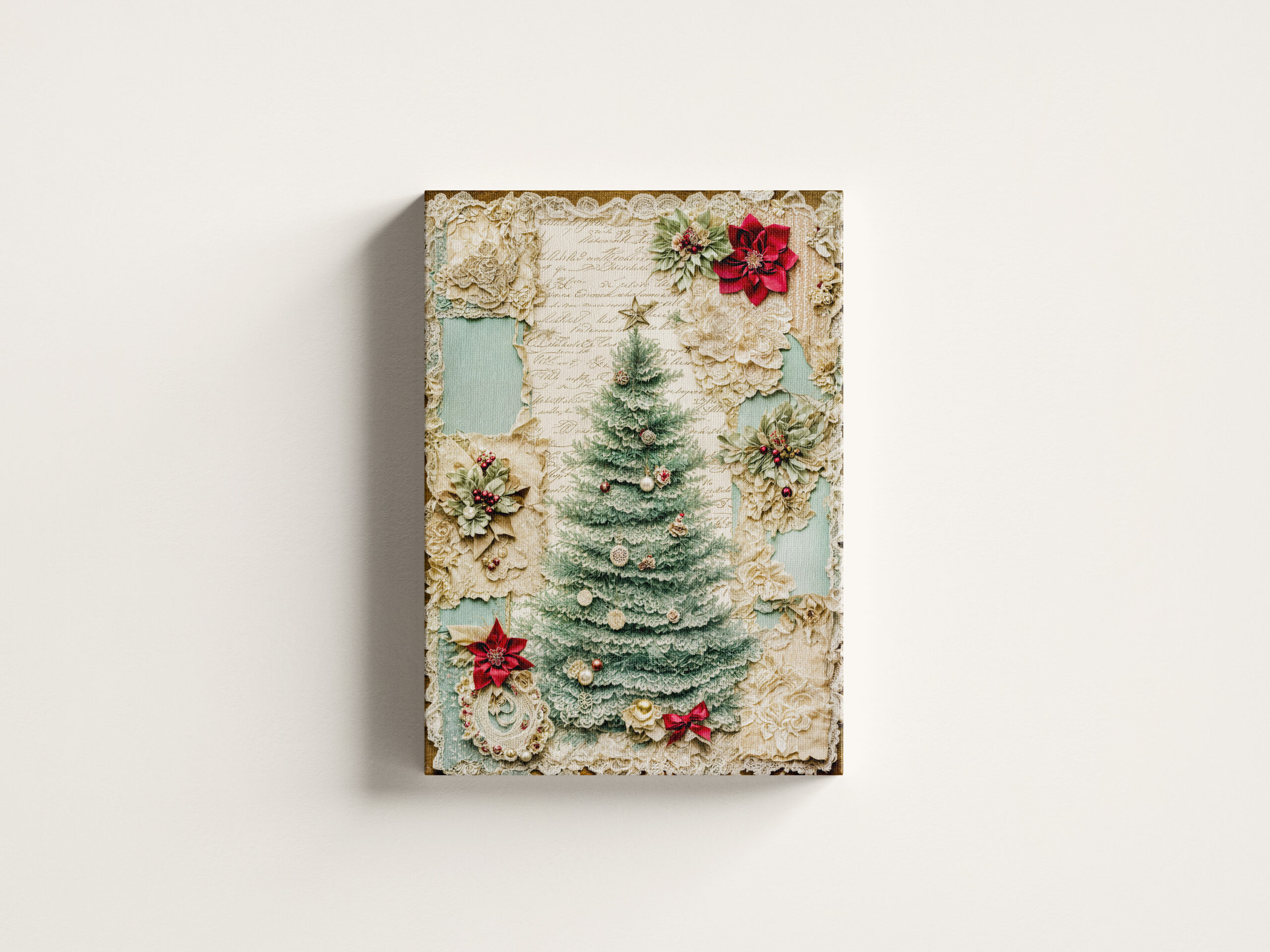 raxxa Canva: Shabby chic Christmas Tree with Decorations - immagine 3