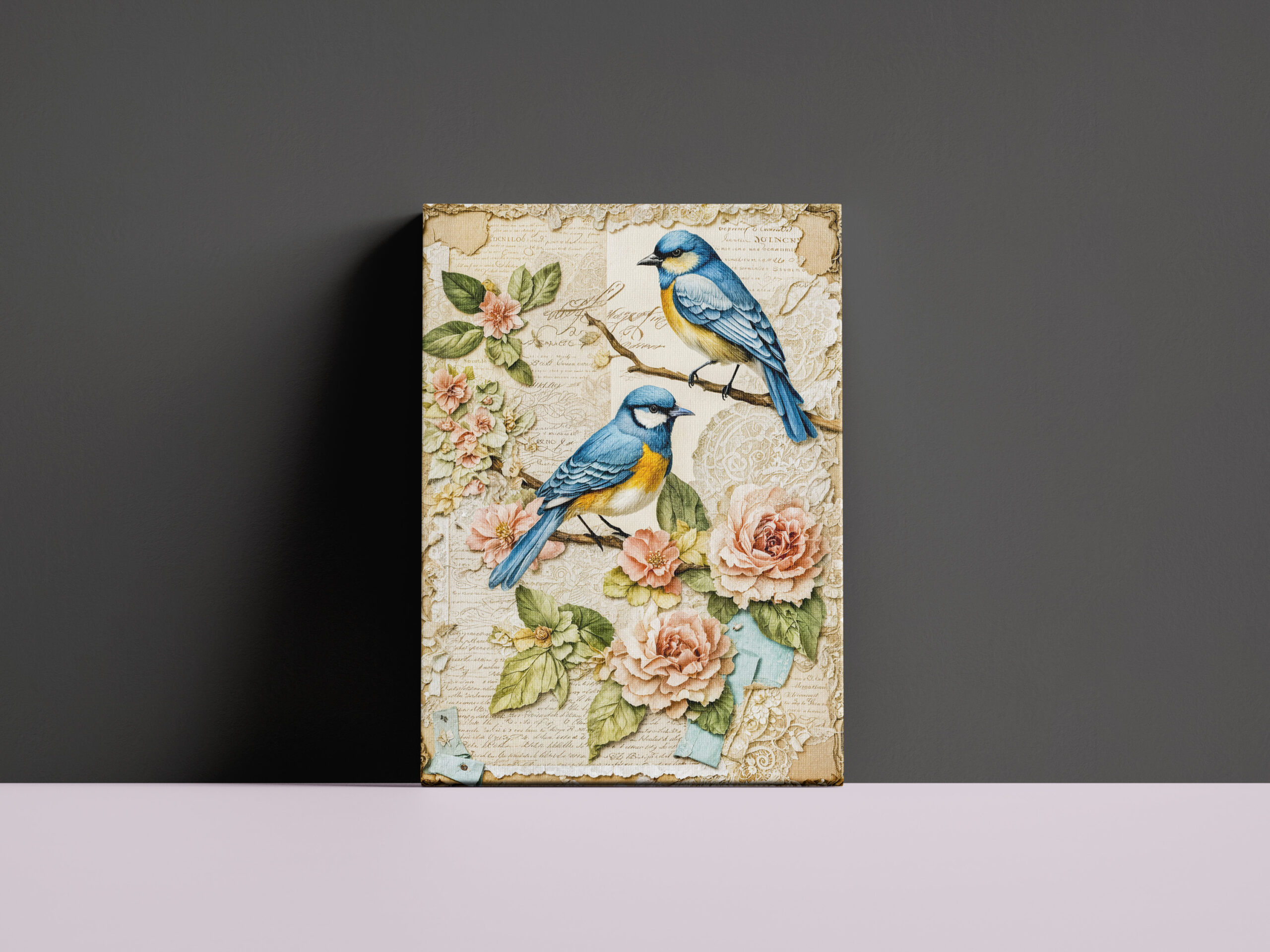 raxxa Canva: Bluebirds with Roses - Image 2