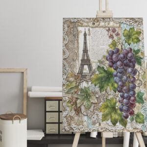raxxa Canva: Vintage Eiffel Tower with Grapes