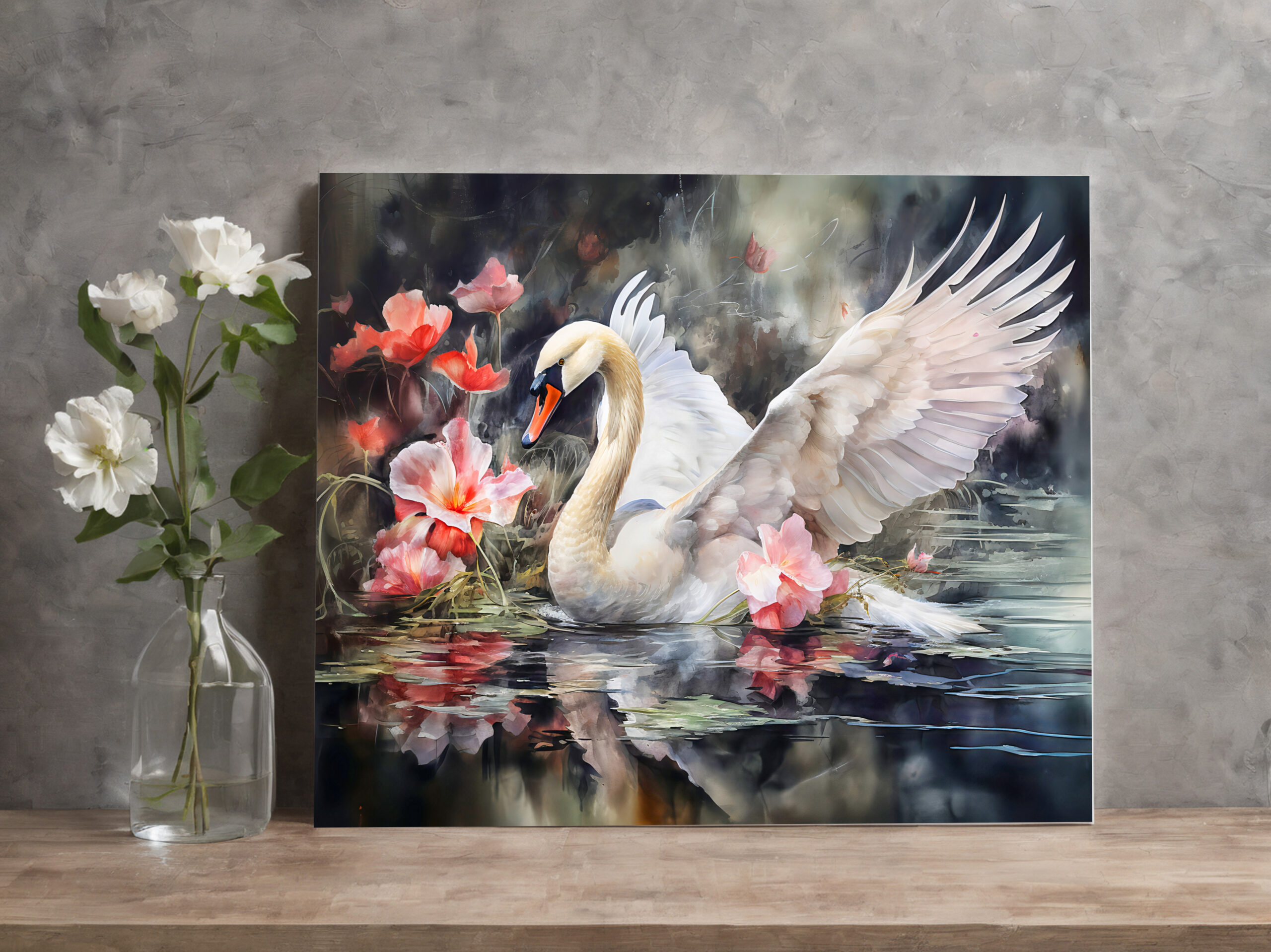 raxxa Canva: Swan in lotus pond with soft colors - Imagen 2