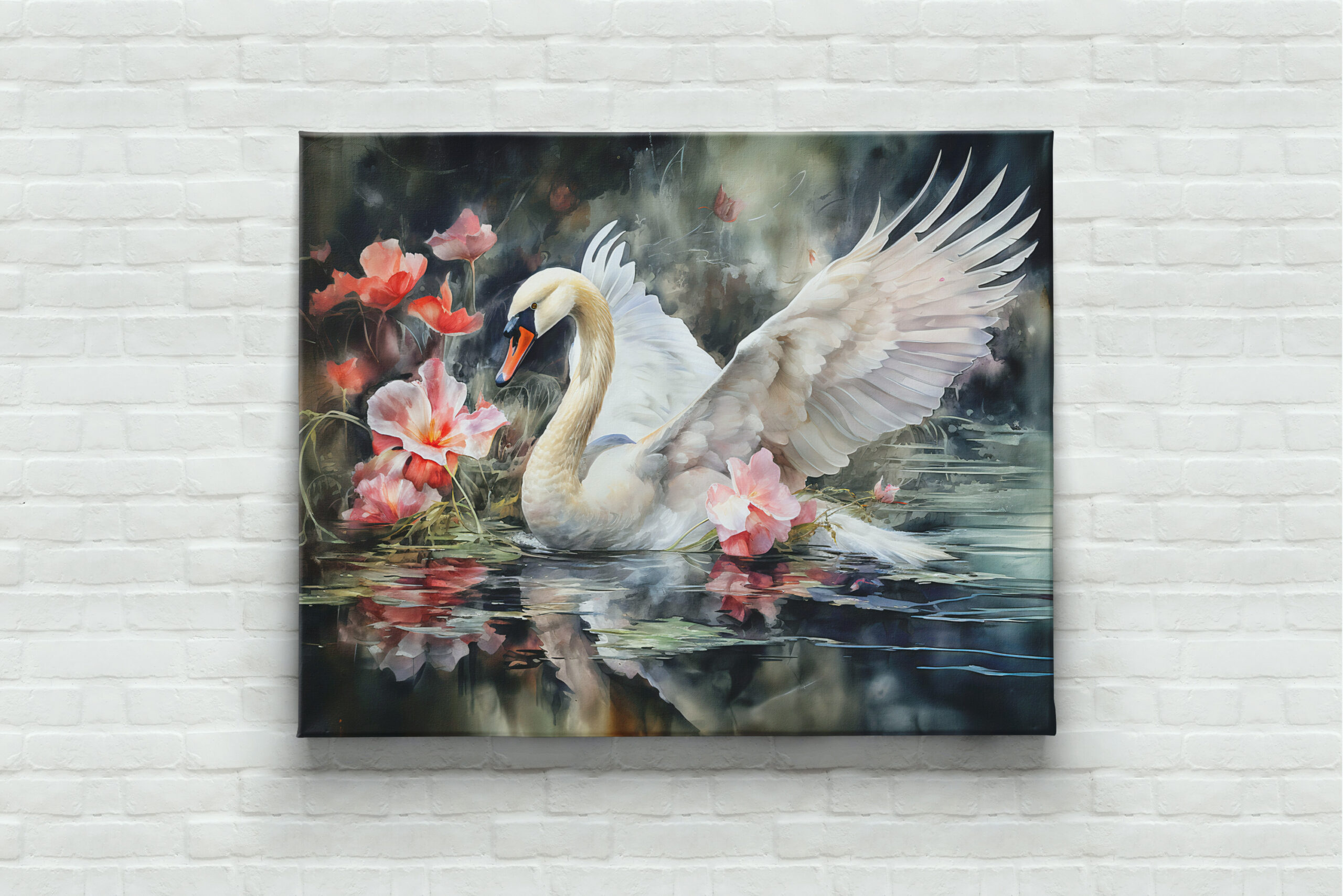 raxxa Canva: Swan in lotus pond with soft colors - Imagen 3
